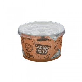 Bol supa, carton personalizat, cu capac, 473ml|16oz (50buc) Produse 32,73 lei