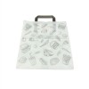 Punga hartie meniu, design urban, 26x17x29cm (50buc) Pungi albe cu maner 41,51 lei