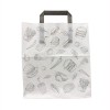 Punga hartie meniu, design urban, 26x17x29cm (50buc) Pungi albe cu maner 41,51 lei