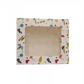 Cutie mini prajituri, carton cu fereastra, design party, 24.5*34.5*6.5 cm (25buc) Produse 105,11 lei