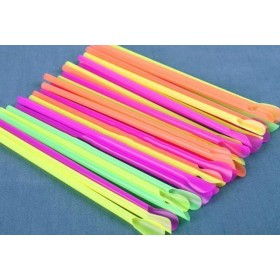 Paie jumbo colorate drepte cu lingurita (1000buc) Produse 74,98 lei