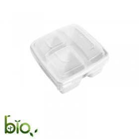 Caserole trestie, biodegradabile, 3 comp. + capac transparent (500buc) Caserole trestie 902,23 lei