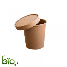 Bol supa, carton kraft BIO, cu capac, 350ml|12oz (25buc) Produse 63,82 lei