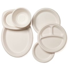 Farfurii trestie, biodegradabile, D26cm, 3 comp. (500buc) Produse 210,40 lei
