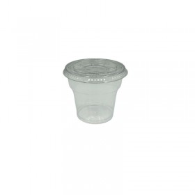 Set cupa plastic cristalin + capac plat fara orificiu, 180cc (50buc) Produse 26,78 lei