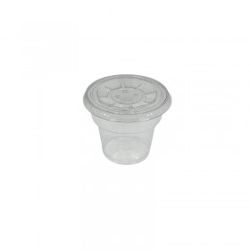 Set cupa plastic cristalin + capac plat fara orificiu, 180cc (50buc) Produse 26,78 lei