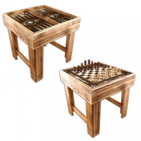 Set 2 in 1, masuta din lemn, tabla sah si table Jocuri de societate 318,00 lei