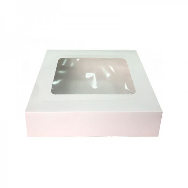 Cutie mini prajituri, carton alb cu fereastra, 20x23x8 cm (25buc) Produse 63,26 lei