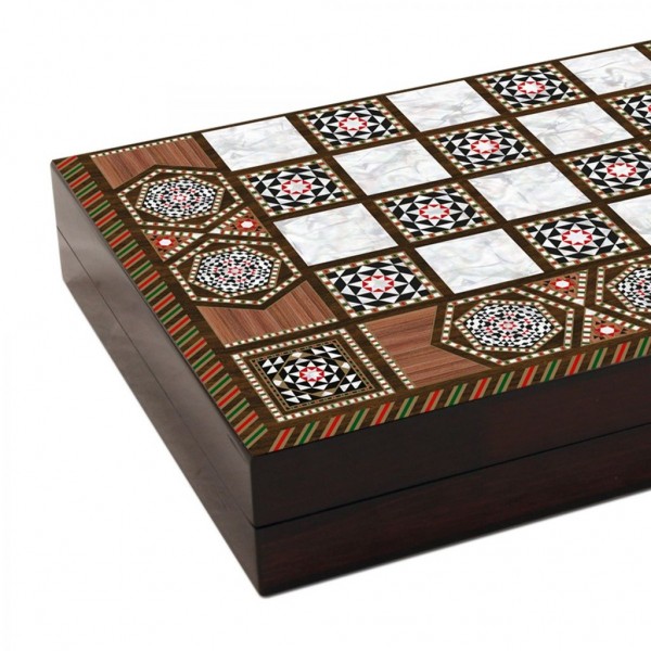 Joc table in cutie solita, finisaje sidef, 48*7*26cm Jocuri de societate 272,92 lei