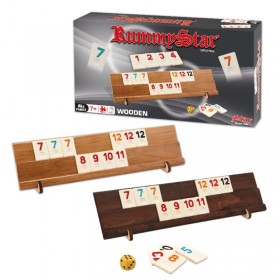 Rummy (remi) cu 2 tablite din lemn si piese de joc din plastic. Produse 84,99 lei