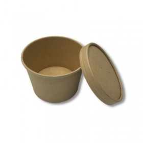 Bol supa, carton kraft BIO, cu capac, 435ml|14oz (25buc) Produse 30,89 lei