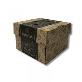Cutie carton kraft, burger time, 14*14*10 cm (100buc) Produse 73,00 lei