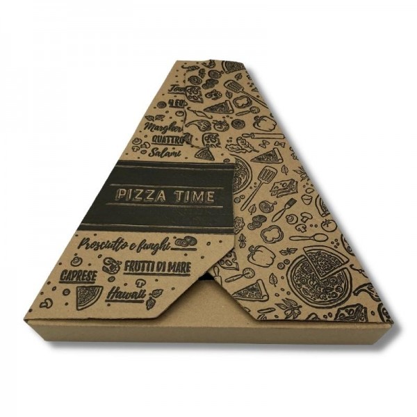 Cutie carton kraft, felie pizza, Pizza time, 27x23x h3.5 cm (100buc) Produse 114,72 lei