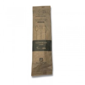 Set bio. lemn, furculita + servetel (1000buc) Tacamuri biodegradabile 371,10 lei