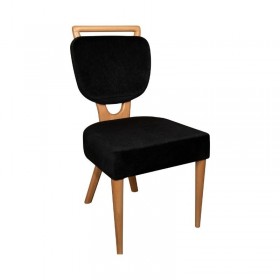 Scaun dining cu spatar, Pamira, tapiterie neagra Produse 591,50 lei