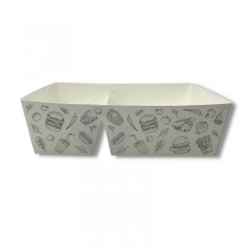 Tavita meniu, design urban, 2 comp., 19*15.5*h6 cm (100buc) Produse 129,38 lei