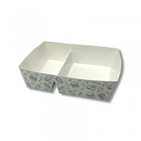 Tavita meniu, design urban, 2 comp., 19*15.5*h6 cm (100buc) Produse 129,38 lei