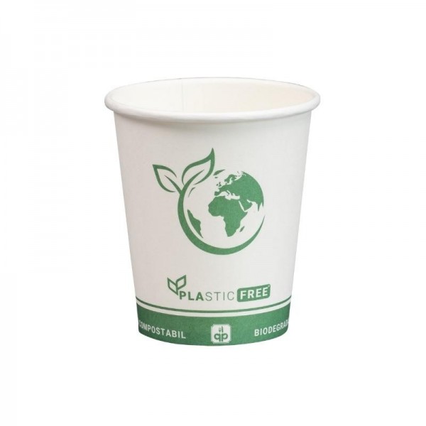 Pahar 235ml - 8oz, carton biodegradabil, free PLA, D80 (20buc) Pahare 9,64 lei