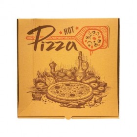 Cutii pizza, carton kraft, personalizat, 30*30*3.5 cm (100buc) Produse 97,21 lei