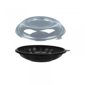 Bol negru salata, cu capac transparent, 500cc, 175*h80 mm, 100buc Boluri salata 103,59 lei