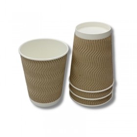 Pahare carton 350ml - 12oz ripped natur D90 (30buc) Produse 19,73 lei