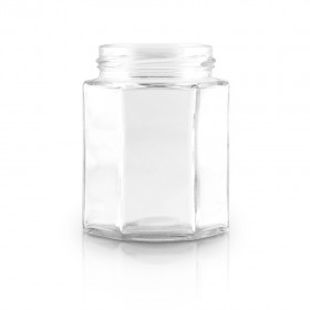 Borcan 110ml, sticla transparenta, hexagonal, twist-off 48 Produse 2,80 lei