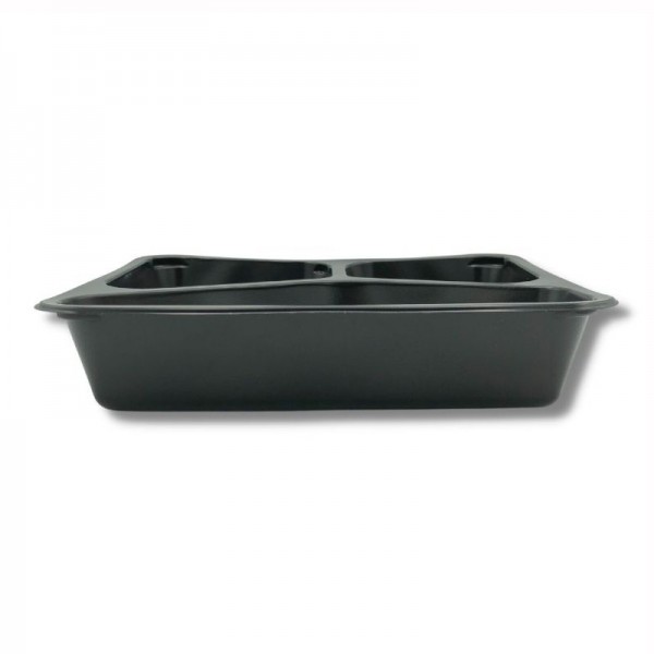 Caserole negre, termosudabile, 3 compartimente, H45mm, 50buc Caserole termosudabile 26,24 lei