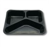 Caserole negre, termosudabile, 3 compartimente, H45mm, 50buc Caserole termosudabile 26,24 lei