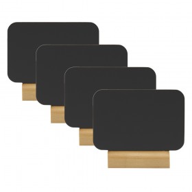 Set 4 table de scris, dreptunghiulare, baza lemn, 7.5*9*2 cm, marker inclus Display-uri prezentare 79,28 lei