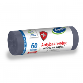 Stella, saci menajeri cu urechi, antibacterieni, 60l (14buc/rola) Polipropilena 6,58 lei