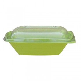Caserole patrate verzi, cu capac transparent, 1000cc (50buc) Caserole salata 57,51 lei