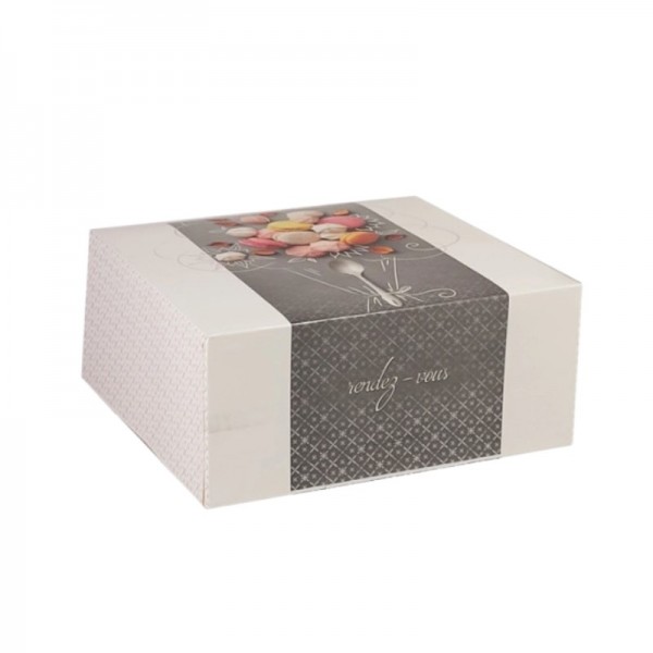 Cutii carton prajituri, rendez vous, 18*18*h8 cm (25buc) Cutii personalizate 50,21 lei