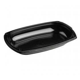 Platou negru oval, cu capac transparent, 295*190*h40, 1100cc (100buc) Produse 413,01 lei