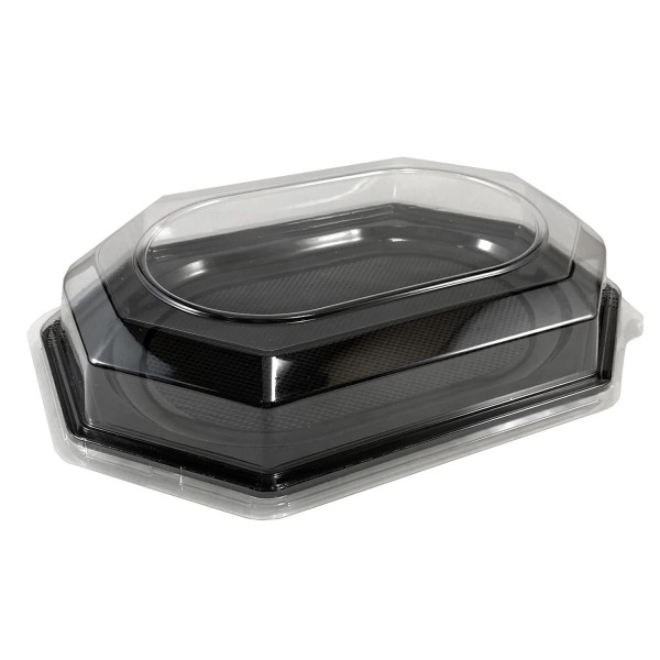 Platou negru oval, cu capac transparent, 430*280*h32, 2500cc (50buc) Produse 275,37 lei