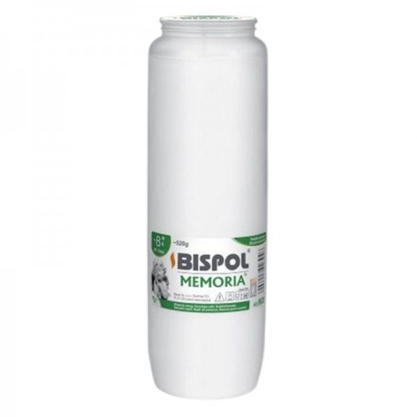 Candela rezerva Bispol Memoria, WO8, alba, timp ardere 192h Candele Bispol albe 18,15 lei