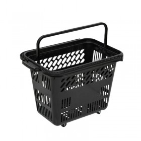 Cos de cumparaturi, cu roti, negru, 54 litri Cosuri transport 163,35 lei