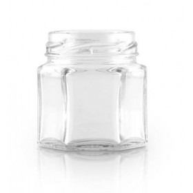 Borcan 45ml, sticla transparenta, hexagonal, twist-off 43 Produse 2,30 lei