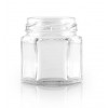 Borcan 45ml, sticla transparenta, hexagonal, twist-off 43 Produse 2,30 lei