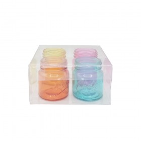Pahare shot, tip borcan, multicolore, 75ml (4buc) Produse 14,16 lei