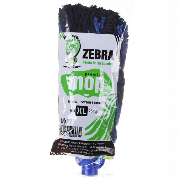 Zebra, mop bumbac, albastru, filet universal, XL, 250gr Produse 5,91 lei
