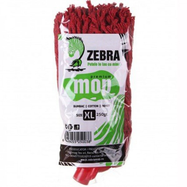 Zebra, mop bumbac, rosu, filet universal, XL, 250gr Produse 5,91 lei
