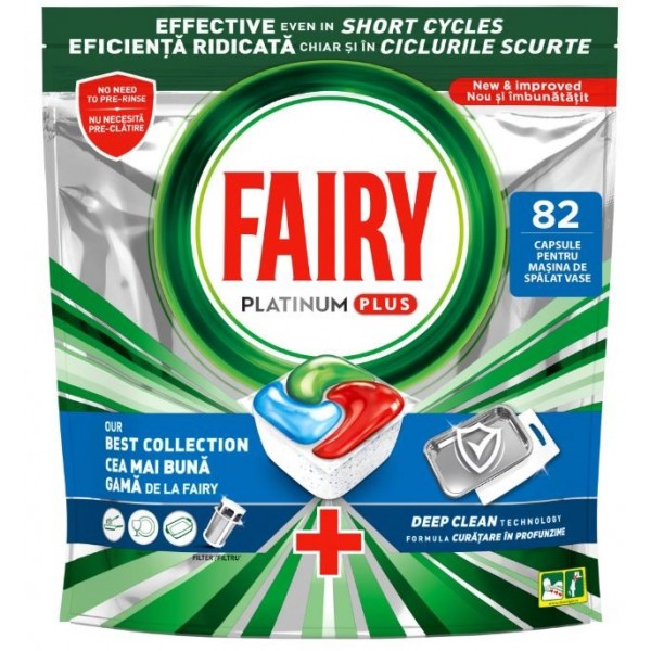 Fairy Platinum Plus Deep Clean, 82 spalari, detergent vase Detergenti de vase 109,65 lei