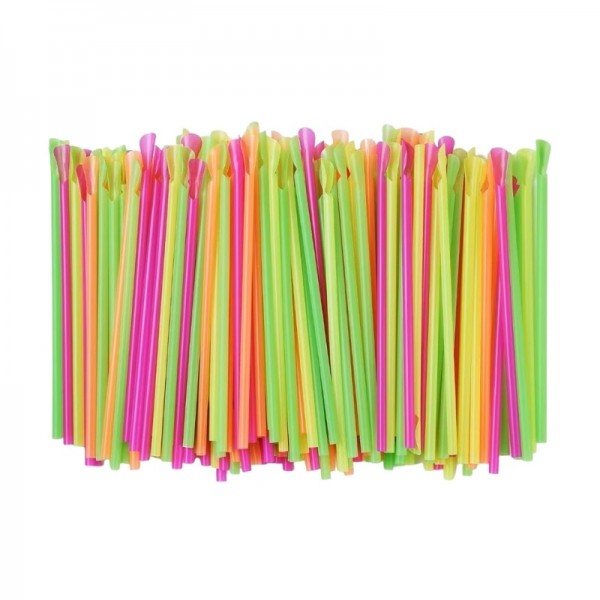Paie jumbo cu lingurita, colorate, drepte, amb. la set, reutilizabile, 500buc Produse 19,30 lei