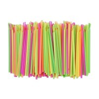 Paie jumbo cu lingurita, colorate, drepte, amb. la set, reutilizabile, 500buc Produse 19,30 lei