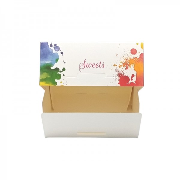 Cutii prajituri, carton personalizat, Sweets, 14*14*h6 cm (50buc) Cutii personalizate 49,48 lei