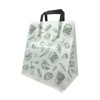 Punga hartie meniu, design urban, 26x17x29cm (50buc) Pungi albe cu maner 41,51 lei