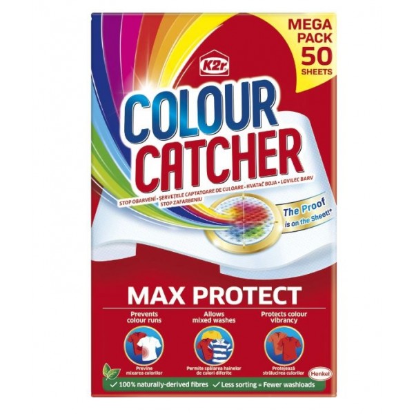Colour Catcher Max protect, k2r, 50 buc, servetele captatoare de culoare Detergenti haine 44,70 lei