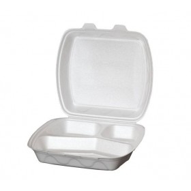 Caserole polistiren, 3 comp. cu capac, MB3 (100buc) Produse 50,68 lei