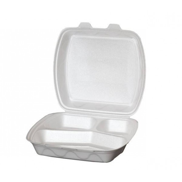 Caserole polistiren, MB3, 3 compartimente, 24*21*7 cm, 100buc Produse 54,68 lei