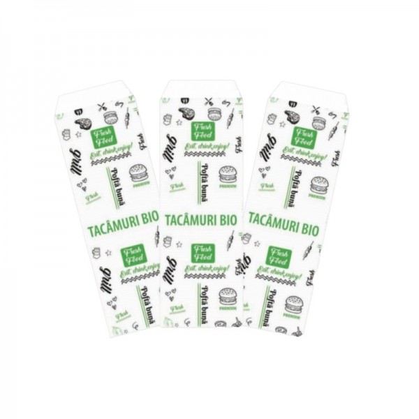 Port tacamuri, hartie alba, design fresh, 24*8 cm (2000buc) Naproane si port tacamuri 111,78 lei